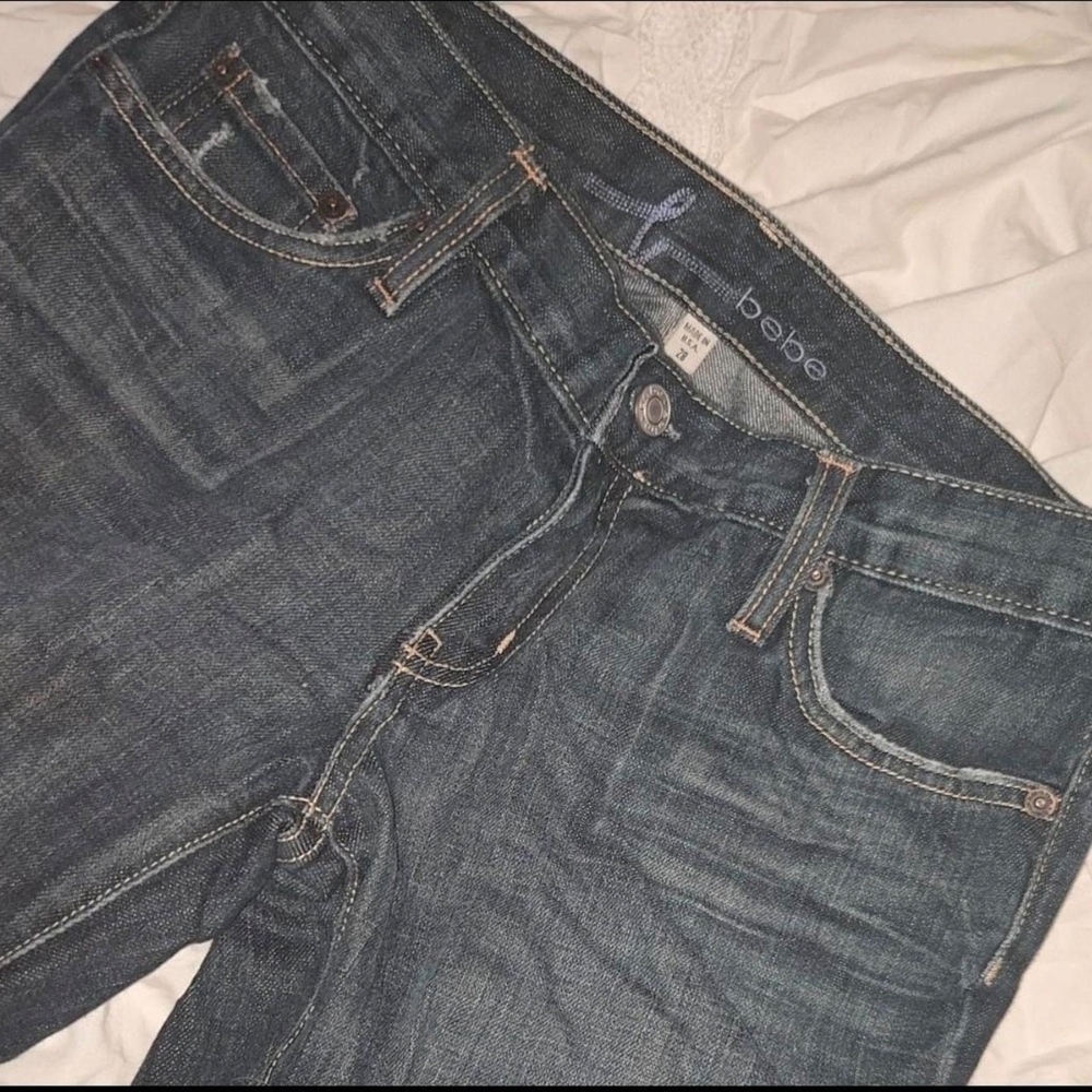 Bebe Vintage Blue Low Rise Baggy Jeans